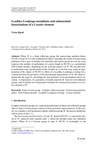 Lyashko–Looijenga morphisms and submaximal factorizations of a Coxeter element Vivien Ripoll