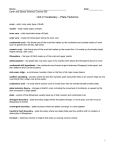 Unit 2 Vocabulary – Plate Tectonics