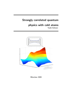 Strongly correlated quantum physics with cold atoms - Max