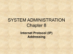SYSTEM ADMINISTRATION Chapter 8 Internet Protocol (IP) Addressing