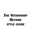 THE VETERINARY RECORD STYLE GUIDE