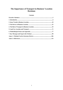 The Importance of Transport in Business' Location Decisions