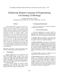 Enhancing Student Learning of Programming via Gaming Technology