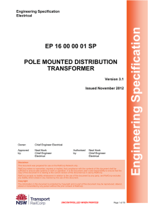 Pole Mounted Distribution Transformer