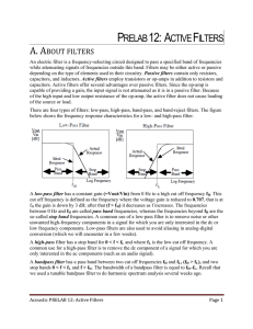 PRELAB 12: ACTIVE FILTERS