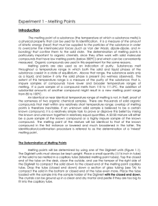 Experiment 1 - Melting Points - NAU jan.ucc.nau.edu web server