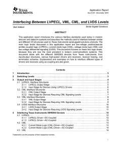 Interfacing Between LVPECL, VML, CML and