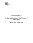 RHS Qualification Specification - Level 2 Certificate in the principles