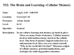 532: The Brain and Learning--Cellular Memory