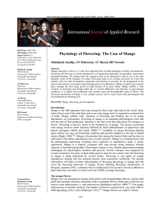 Physiology of Flowering- The Case of Mango Makhmale Sandip,
