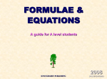 Formulae & Equations