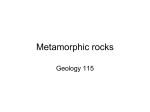 Metamorphic rocks Geology 115