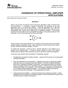 HANDBOOK OF OPERATIONAL AMPLIFIER APPLICATIONS Application Report