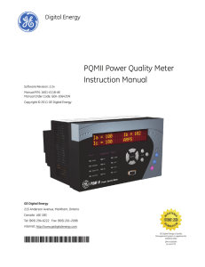 PQMII Power Quality Meter Instruction Manual