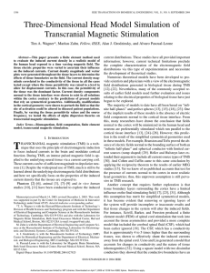 Three-dimensional head model simulation of transcranial magnetic