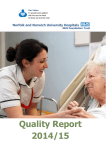 Quality Report 2014/15 Norfolk and Norwich University Hospitals