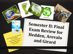 Semester II: Final Exam Review for Hedden and