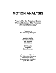 MOTION ANALYSIS Prepared for the Televised Course &#34;Physical Science:  The Threshold