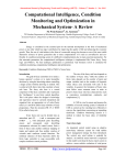 Computational Intelligence, Condition Monitoring and Optimization in Mechanical System- A Review