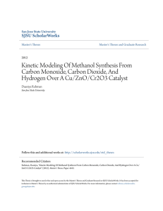 Kinetic Modeling Of Methanol Synthesis From Carbon Monoxide