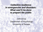 Collective resilience in emergencies and disasters: What can( t) be done to prepare the public.