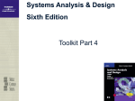 Systems Analysis &amp; Design Sixth Edition Toolkit Part 4