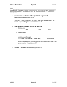 Instructor Rubric for Presentations