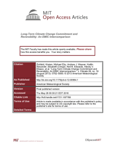 Long-Term Climate Change Commitment and Reversibility: An EMIC Intercomparison Please share