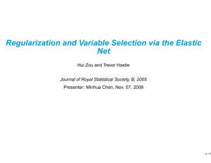 Regularization and Variable Selection via the Elastic Net