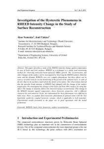 Investigation of the Hysteretic Phenomena in Surface Reconstruction