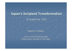 Japan’s Incipient Transformation 30 September 2004 Robert A. Madsen Center for International Studies