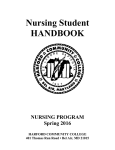 Nursing Student HANDBOOK NURSING PROGRAM Spring 2016