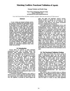 Matching Conflicts:  Functional Validation  of  Agents