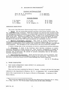 IV. MICROWAVE  SPECTROSCOPY Academic  and  Research  Staff