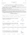 77777 PHYSICS DEPARTMENT PHY 2049, Fall 2011 Midterm 1