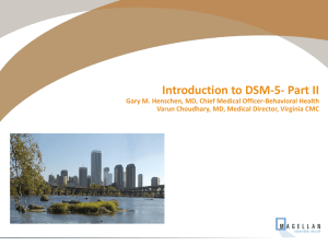 Introduction To DSM-5- Part II