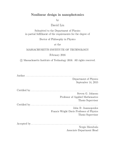 Nonlinear design in nanophotonics David Liu