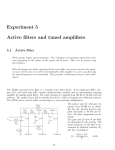 Experiment 5 Active filters and tuned amplifiers