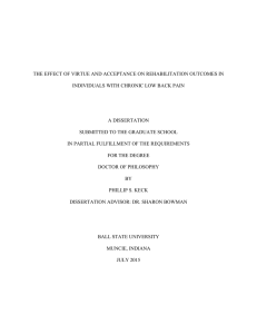 THE EFFECT OF VIRTUE AND ACCEPTANCE ON REHABILITATION OUTCOMES IN