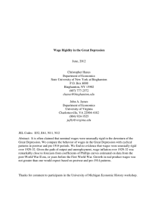 Wage Rigidity in the Great Depression June, 2012 Christopher Hanes Department of Economics