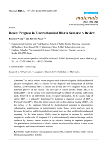 Recent Progress in Electrochemical HbA1c Sensors: A Review