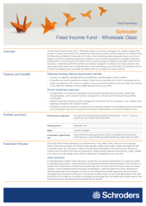 Schroder Fixed Income Fund - Wholesale Class Fund Summary Overview