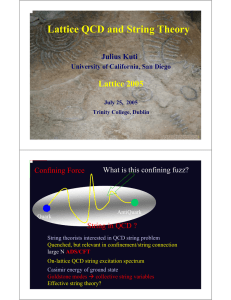 Lattice QCD and String Theory Lattice 2005 Julius Kuti Confining Force