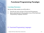 Functional Programming Paradigm Learning Outcomes: