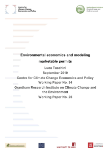 Environmental economics and modeling marketable permits