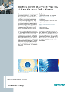 Electrical Testing at Elevated Frequency of Stator Cores and Exciter Circuits