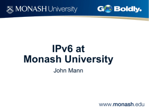IPv6 at Monash University