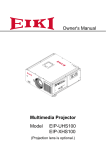 Multimedia Projector Model EIP-UHS100 EIP-XHS100 Owner`s