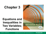 Chapter 3 Equations and Inequalities in Two Variables;