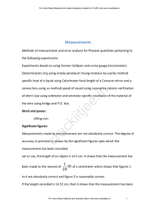 Measurements - Crack IIT JEE